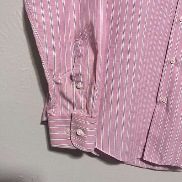 Nordstrom Men's Shop Trim fit Non Iron Long Sleeve Button Down Shirt Size 16 - Picture 3 of 9